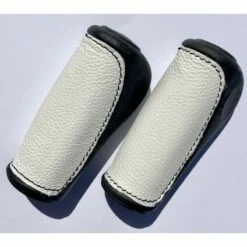Custom Vélo Poignée Vélo Confort Caoutchouc Et Cuir Blanc Ergonomique Court Et Court