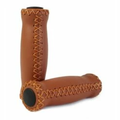 Custom Vélo Poignée Vélo Cuir Ergonomique Marron