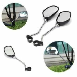 Custom Vélo Set De 2 Rétroviseurs Vélo Avec Reflecteurs -Custom Vélo Soldes set de 2 retroviseurs velo noir avec reflecteurs gauche et droit 8